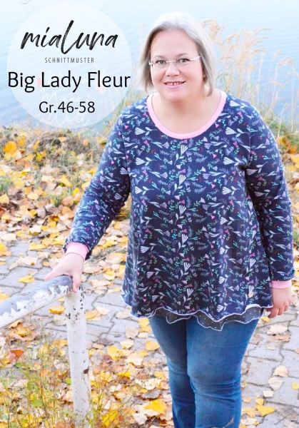 Ebook Schnittmuster 2 Lagen Shirt Big Lady Fleur Gr. 46-58